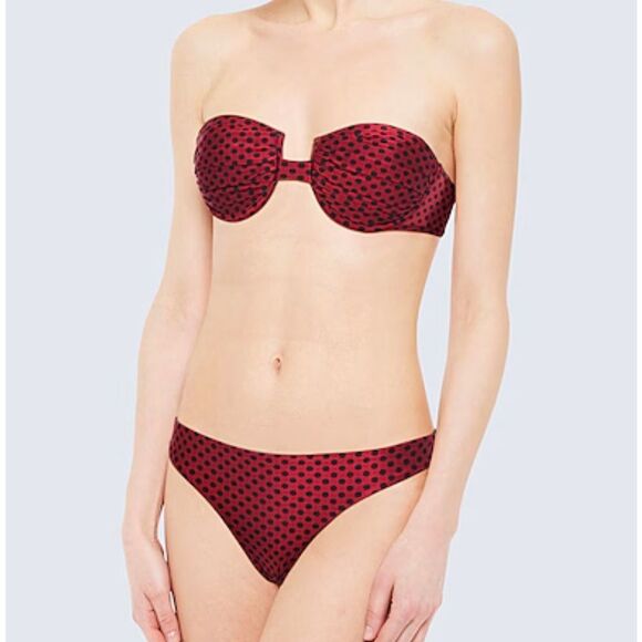 Zimmerman Women's burgundy/Black Polka Dots bikini bottoms 0/XS NWT $ 133.00 - Picture 1 of 6